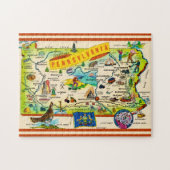 Kleurrijke Pennsylvania 11x14 kaartpuzzel Legpuzzel (Horizontaal)