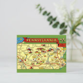 Kleurrijke  Pennsylvania kaart (Staand voorkant)