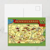 Kleurrijke  Pennsylvania kaart (Voorkant / Achterkant)