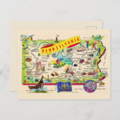 Kleurrijke Pennsylvanië kaart (Voorkant / Achterkant)