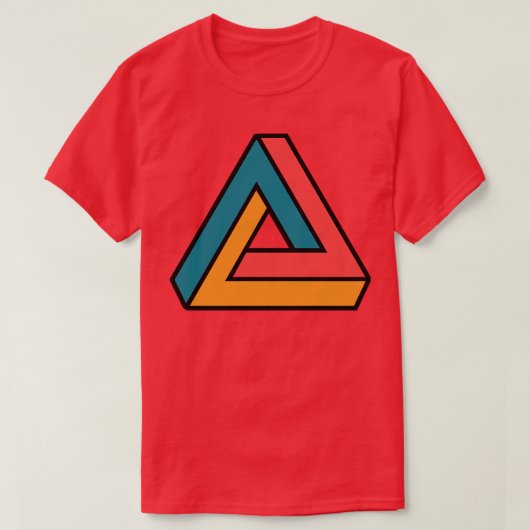 Kleurrijke Penrose driehoek T-shirt (Design voorkant)