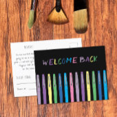 Kleurrijke Pens Zwart Back-to-School Briefkaart