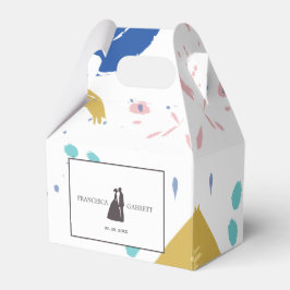 Kleurrijke penseelstreek bedankdoosjes