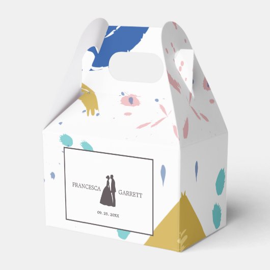 Kleurrijke penseelstreek bedankdoosjes (Voorkant Zijde)