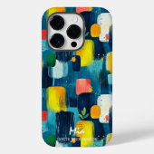 Kleurrijke Penseelstreek Blokken met Aangepaste Na Case-Mate iPhone Case (Achterkant)
