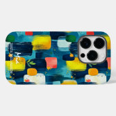Kleurrijke Penseelstreek Blokken met Aangepaste Na Case-Mate iPhone Case (Achterkant (horizontaal))