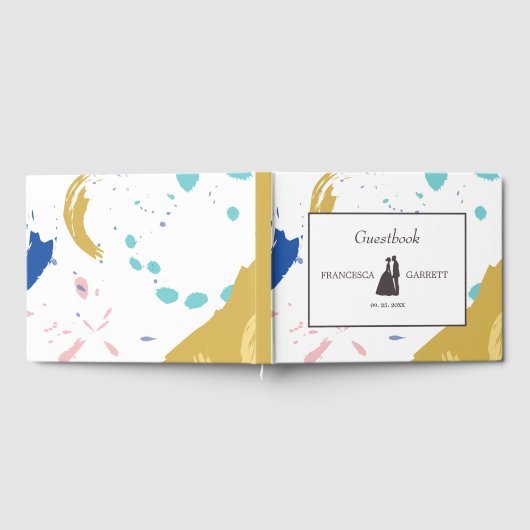 Kleurrijke penseelstreek en illustratie gastenboek (Volledig)