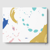 Kleurrijke penseelstreek en illustratie gastenboek (Achterkant)