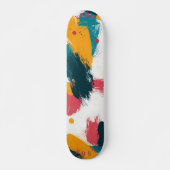 Kleurrijke penseelstreek - minimalistisch Abstract Persoonlijk Skateboard (Voorkant)