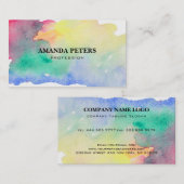 Kleurrijke penseelstreek visitekaartje (Voorkant / Achterkant)