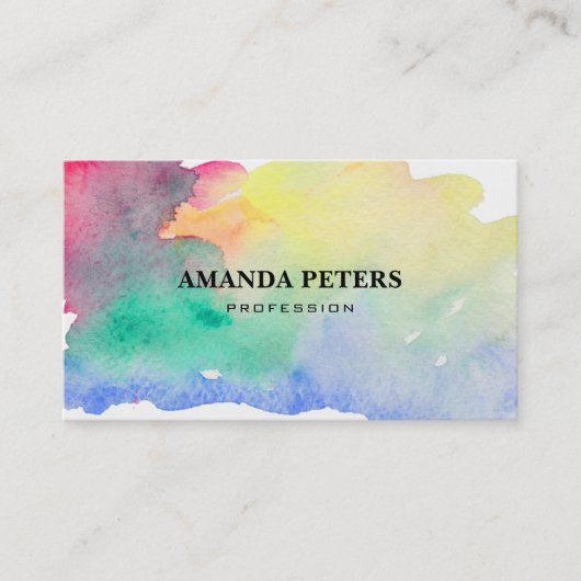 Kleurrijke penseelstreek visitekaartje (Voorkant)