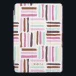 Kleurrijke penseelstreken Aangepast iPad Pro Cover<br><div class="desc">Vun abstract patroon van kleurrijke penseelverfstreken. Pas het aan met jouw naam of monogram.</div>