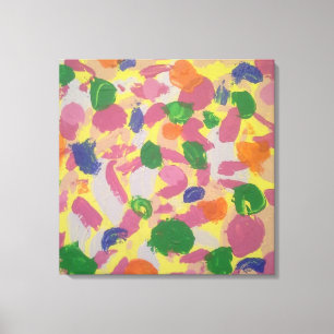 Kleurrijke penseelstreken Abstract Art Canvas Prin