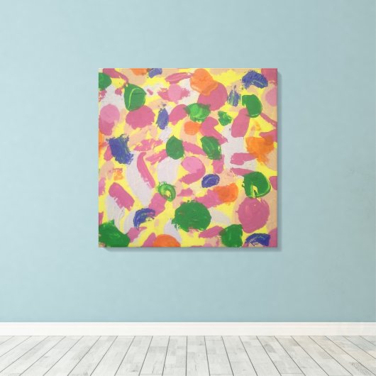 Kleurrijke penseelstreken Abstract Art Canvas Prin (Insitu (Houten vloer))