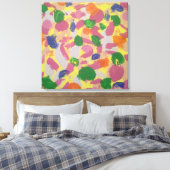 Kleurrijke penseelstreken Abstract Art Canvas Prin Afdruk (Insitu (Slaapkamer))
