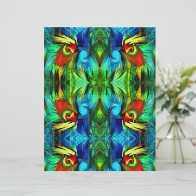 Kleurrijke penseelstreken Abstract groen plakboek (Staand voorkant)