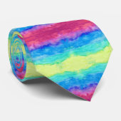 Kleurrijke penseelstreken Blauw Rood en Geel Stropdas (Opgerold)