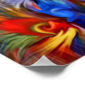 Kleurrijke penseelstreken en -vormen Abstract Poster (Hoek)