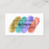 Kleurrijke penseelstreken en zwart Lijst ID450 Visitekaartje (Voorkant)
