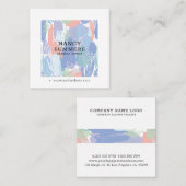 Kleurrijke penseelstreken & krabbels patroon vierkante visitekaartje (Voorkant / Achterkant)