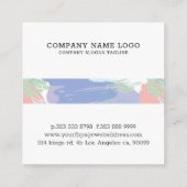 Kleurrijke penseelstreken & krabbels patroon vierkante visitekaartje (Achterkant)