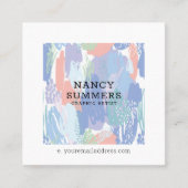 Kleurrijke penseelstreken & krabbels patroon vierkante visitekaartje (Voorkant)