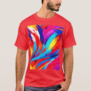 Kleurrijke penseelstreken kunst t-shirt