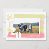 Kleurrijke penseelstreken moderne foto nieuwjaarsk kaart (Voorkant)