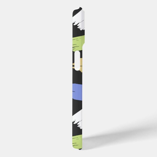 Kleurrijke penseelstreken op zwart-persoonlijk Case-Mate iPhone case (Achterkant / Rechts)
