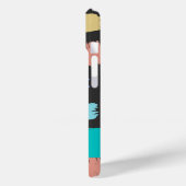 Kleurrijke penseelstreken op zwart-persoonlijk Case-Mate iPhone case (Achterkant / Links)