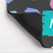 Kleurrijke penseelstreken op zwart-persoonlijk muismat (Hoek)