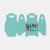 Kleurrijke penseelstreken op zwarte aangepaste tek bedankdoosjes (Uitgevouwen)