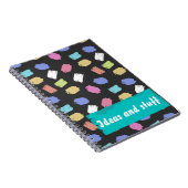 Kleurrijke penseelstreken op zwarte ideeën notitieboek (Rechterzijde)