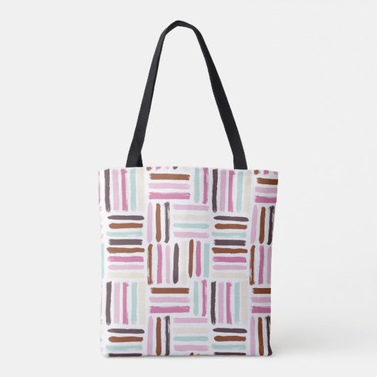 Kleurrijke penseelstreken tote bag (Achterkant)