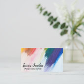 Kleurrijke penseelstreken | Uitdrukkend Visitekaartje (Staand voorkant)