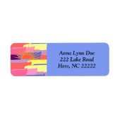 Kleurrijke penseelstreken W/Sun-adreslabels voor r Etiket (Voorkant)