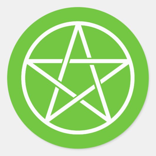 Kleurrijke pentagrammen ronde sticker (Voorkant)