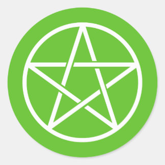 Kleurrijke pentagrammen ronde sticker