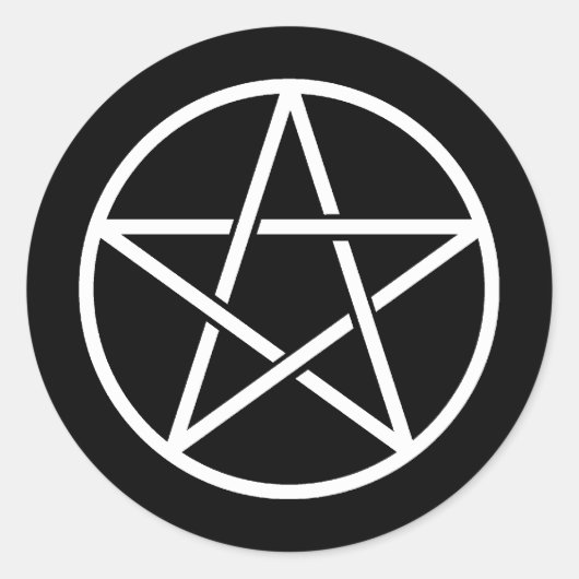 Kleurrijke pentagrammen ronde sticker (Voorkant)