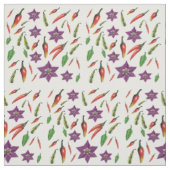 Kleurrijke pepers en bloesems stof (Swatch)