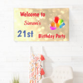 Kleurrijke persoonlijke 21e verjaardag spandoek (Insitu)