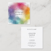 Kleurrijke persoonlijke Abstracte Sjabloon legant Vierkante Visitekaartje (Voorkant / Achterkant)