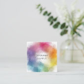 Kleurrijke persoonlijke Abstracte Sjabloon legant Vierkante Visitekaartje (Staand voorkant)