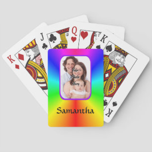 Kleurrijke persoonlijke fotoachtergrond pokerkaarten