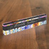 Kleurrijke persoonlijke handleiding naambordje (Zijkant)