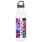 Kleurrijke persoonlijke marmerbare fluïde kunst waterfles  (Voorkant)