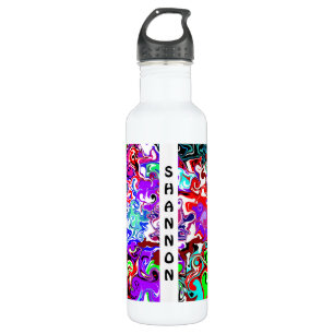 Kleurrijke persoonlijke marmerbare fluïde kunst waterfles 