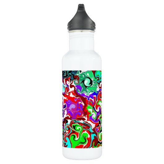 Kleurrijke persoonlijke marmerbare fluïde kunst waterfles  (Rechts)