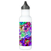 Kleurrijke persoonlijke marmerbare fluïde kunst waterfles  (Links)