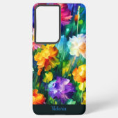 Kleurrijke persoonlijke Waterverf bloemen Kunst Samsung Galaxy Hoesje (Achterkant)